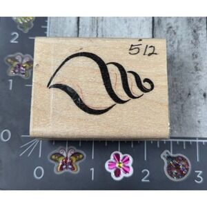 DeNami Design Seashell Conch Beach 2004 Rubber Stamp Wood #Q94